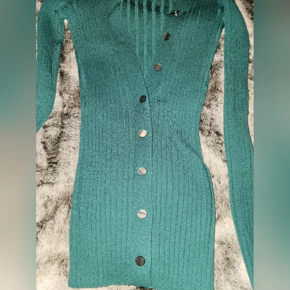Vince Teal Ribbed Cardigan XS - Picture 4 of 7